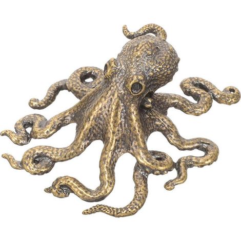 Oktopusfigur aus Kupfer, kleiner, handgefertigter Oktopus zum Aufstellen auf einem Tisch oder Schreibtisch. (1/5)
