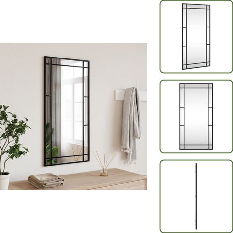 Miroir mural noir 40x80 cm rectangulaire fer - Miroir Mural - Miroir Design - Miroir Noir - Miroir Rectangle - Décoration Murale (1/5)