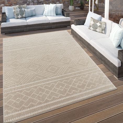 Paco Home Alfombra Salon Cocina Terraza Nordica Boho Chic Dibujo Geometrico Beige 60x100 cm (1/5)
