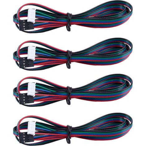 Câble de moteur pas à pas NEMA 17 étendu (4 x 1 m) pour imprimante 3D (connecteur Dupont, 4 x 6 broches) (1/5)