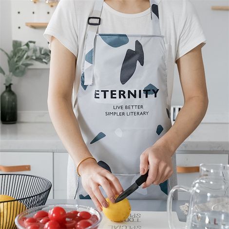 Tablier de cuisine sans manches, imperméable et anti-huile en PVC avec poche large et essuie-mains intégré, Gris (1/5)