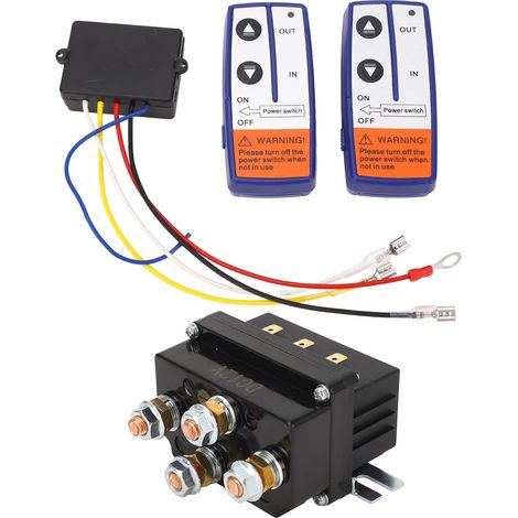 Kit de télécommande treuil 12V 500A avec contacteur, idéal pour véhicule tout-terrain, motoneige et équipement motorisé. (1/5)