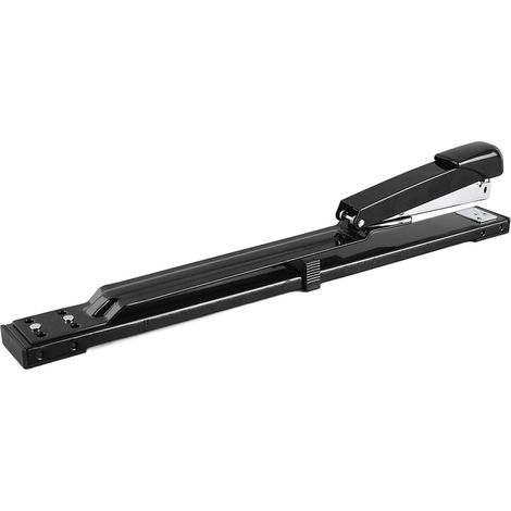 Agrafeuse longue distance en acier inoxydable durable, pour une utilisation au bureau et à la maison, noire. (1/5)