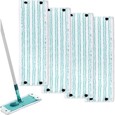 Leifhat Clean Twist M Micro Duo - 4 Pièces Housse de Serpillière 33x15cm en Microfibres avec Système de Clic - Nettoyante et Absorbante pour Tous Types de Sol (1/5)