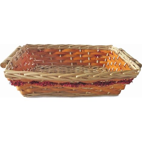 Cesto da confezionamento rettangolare arancio con ghirlanda (kit da 5)