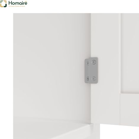 Buffet métal blanc en mdf 120 x 40 x 188 cm HOMAIRE (1/5)