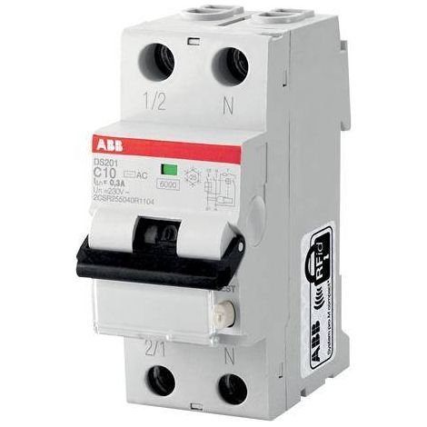 Disj. Diff. (DS201) 1P+N 6/10Ka C-20A 300mA immunisé 2CSR255441R3204 ABB 471184