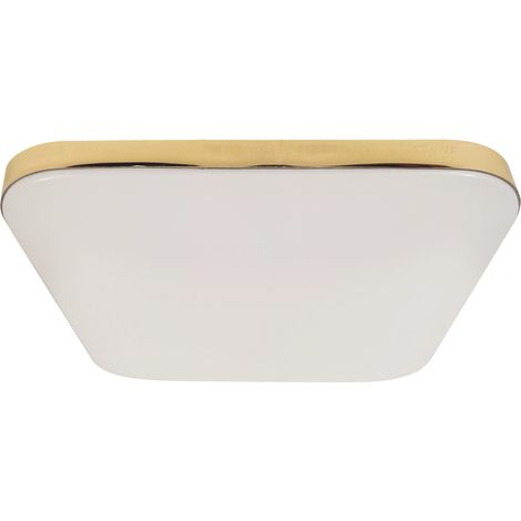 Lámpara de techo, LED NEMO, blanco, detalle dorado, luz LED integrada