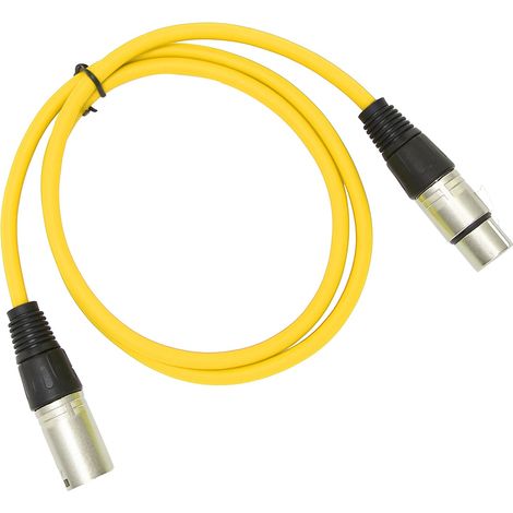 Câble Adaptateur Microphone 3‑Poles Mâle‑Femelle, Connexion Audio Durable Jaune (1/5)