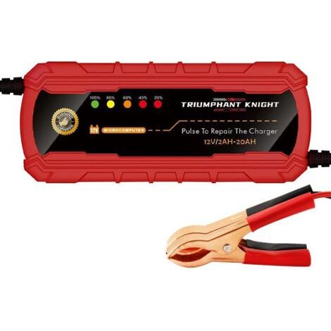12V 2A Rote 12V-Batterieladegeräte für Autos und Motorräder im Großhandel, intelligentes Modell mit pulsierender LED-Digitalanzeige, kompatibel mit Blei-Säure-Batterien.