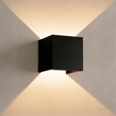 LED Outdoor Wall Lights,Up and Down Outside Wall Lights with Adjustable Beam,12W 3000K IP65 Waterproof Modern Indoor Outdoor Wall Lamp for Living Room,Porch,Garden,1 Pack (1/5)