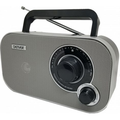 Radio fm analogique gris et noir (1/2)