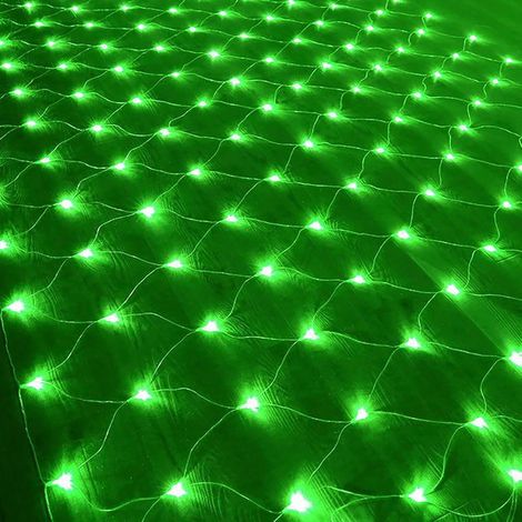 Filet lumineux 192LED, guirlande lumineuse étanche à piles, rideau de lumière maillé pour jardin extérieur intérieur Noël mariage fête décor mural (Multicolore, 3x2M)