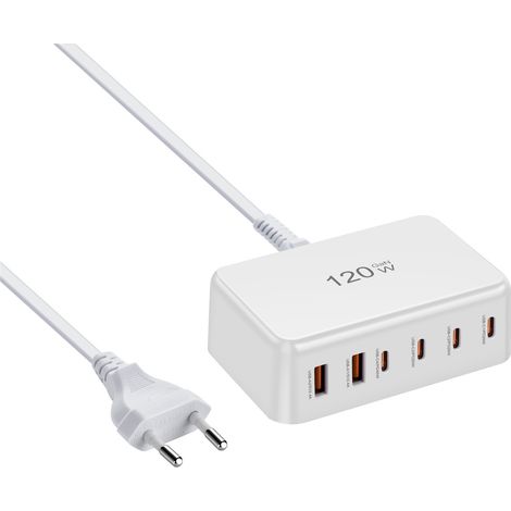 Chargeur GaN 120 W, chargeur rapide multifonctionnel de bureau haute puissance PD 120 W, charge rapide multiport 4C2A(N170) (1/5)