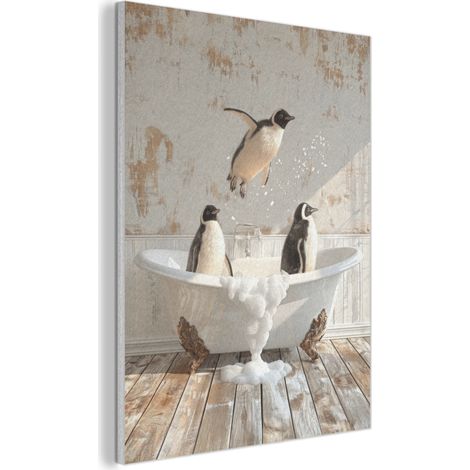 CUADRO ACÚSTICO Vintage - Pingüino - Bañera - Espuma Cuadros de Pared 70x100 (1/5)