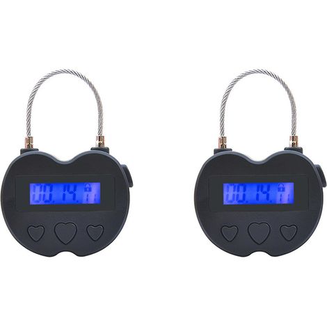 2x Cadenas électronique de voyage avec minuterie intelligente, affichage LCD, rechargeable par USB (1/5)
