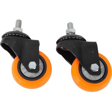 2 pièces roulettes de 3 pouces roulettes industrielles verrouillables robustes avec frein 75mm M12x30mm pour chariot utilitaire (1/5)