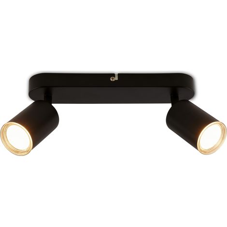 Plafonnier Orientable IP44 Douille GU10 Max. 9W Noir 27 cm (1/5)