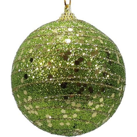 Palline verde e oro per albero di natale palla decorazioni addobbi natalizi set da 12  sfere particolari moderne e vintage cm 8 (1/5)