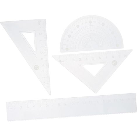 Kit de mesure KICHOUSE avec règle triangulaire, rapporteur et (1/5)