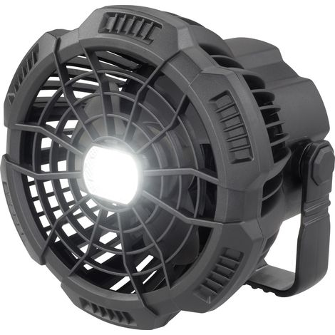 Rechargeable Akku-Ventilator    Schwarz mit Fernbedienung, Schwenkbar, mit Beleuchtung