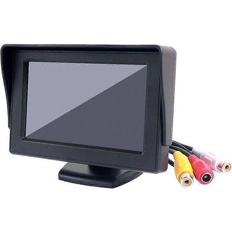 Moniteur de recul pour voiture avec écran LCD TFT 4,3 pouces, lecteur DVD/magnétoscope, intégré à l'appui-tête (noir)-Black (1/2)