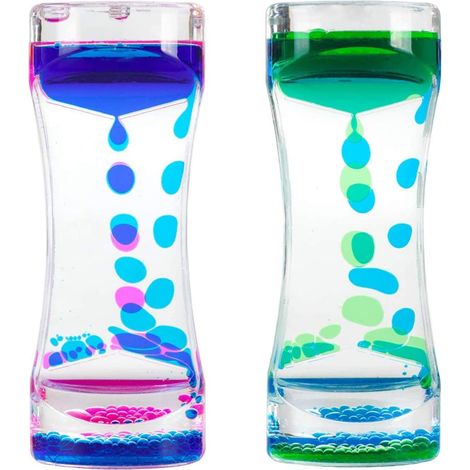 Sablier à liquide coloré anti-stress, jouet d'anxiété avec bulles en mouvement, pour enfants et adultes, minuteur visuel relaxant. (1/5)