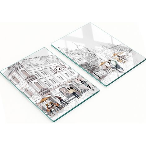 Juego de dos tablas de cocina decorativas de cristal Old Town de 2x40x52 cm. (1/5)