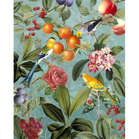 Papier peint panoramique modern Oiseaux et Baies (1/5)