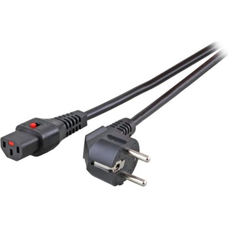 EFB Netzkabel Schutzk. 90°-C13 180°,IEC Lock,sw,3.0m,3x1,00