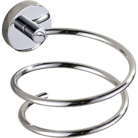 Hair Dryer Rack in Chrome-Plated Silver Stainless Steel, installed in Bedroom, Bathroom, and Toilet (1/5)