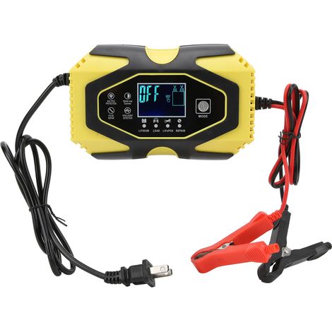 Chargeur de batterie automatique intelligent à affichage numérique avec fonction mémoire pour voitures et motos 100-240V prise US (1/5)