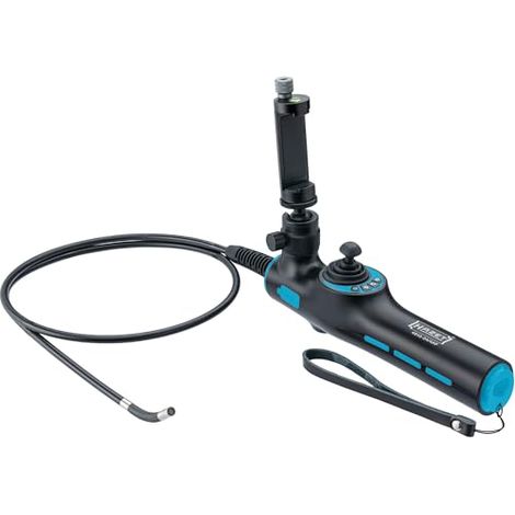 Hazet HD Videoendoskop Satz mit 360 Schwenksonde 3,9mm, 4-teilig (schwarz/blau, Foto- / und Videoaufnahme via App)