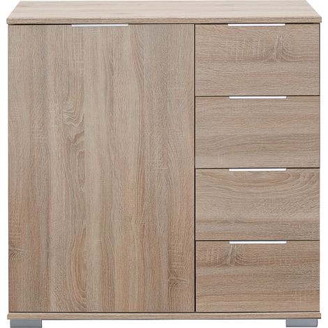 Schlafzimmer Kommode in Eiche sägerau Nb. ELSTRA-43, B/H/T ca. 81/83/41 cm (1/2)