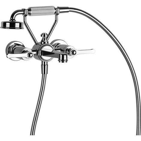 Gessi Venti20 2-Loch-Wannenarmatur, mit Schlauch u. Handbrause,