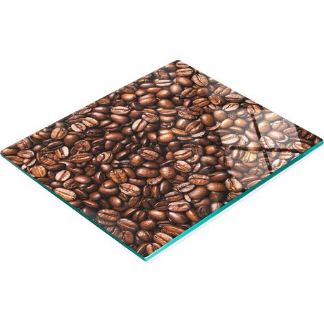 Tabla de cocina de vidrio duradera y elegante con estampado de granos de café, 60x52 cm. (1/5)