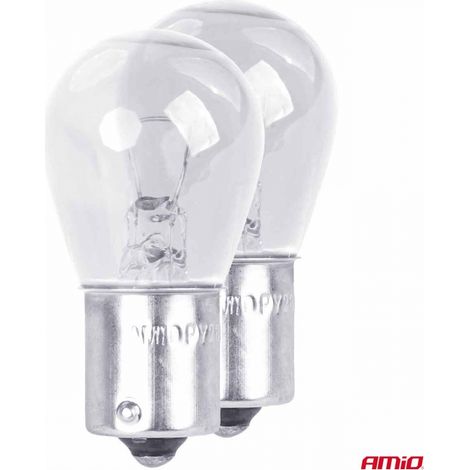 Ampoules halogènes P21W BA15s 12V, lot de 2, blister AMIO-03351 (1/5)