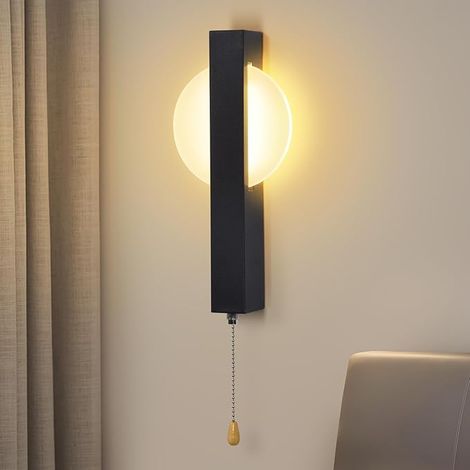 ZMH Luminaire Mural LED Doté de Commutateur Noir Conception Contemporaine Fil 3000K Blanc Tiède Acier Résine 6W Pour Couloir Salle Chambre (1/5)