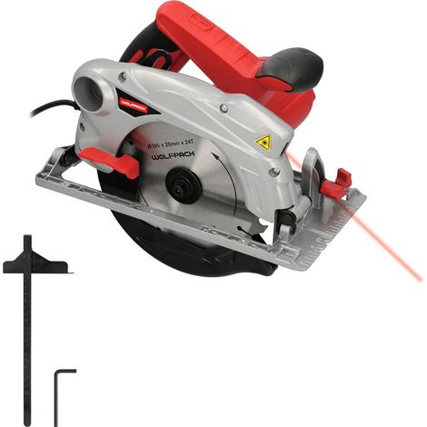 Kreissäge 1300 Watt. Mit Laserscheibe 185 mm. 4.700 U/min