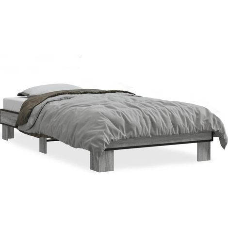 Maison Exclusive - Bettgestell Grau Sonoma 75x190 cm Holzwerkstof (1/5)