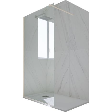 Duschwand Walk In pvc  cm Klarglas Champagne Kolors