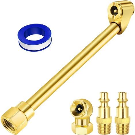 (1/4) two way air valve kit, tire inflation kit, sturdy air pipe connector, high strength tire air valve kit, suitable for bicycles, vehicles, home, indoors, outdoors, maintenance, copper kit (1/5)