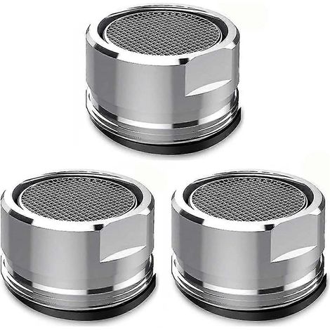 Lot de 3 filtres de rechange pour robinet, aérateur de bec de robinet, diffuseur de 24 mm pour robinet de cuisine et salle de bain avec filetage extérieur, pièce de rechange avec joint. (1/4)