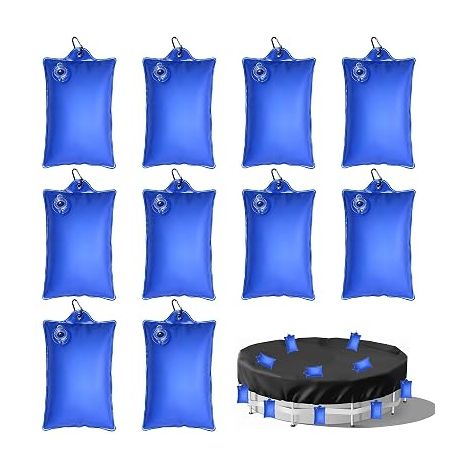 Sac Lestage Eau Bache Piscine 8 Pièces Poids Bache de Protection Piscine 21 x 35 cm Poids Sac Bâche Piscines Hors Sol avec Crochet (1/5)