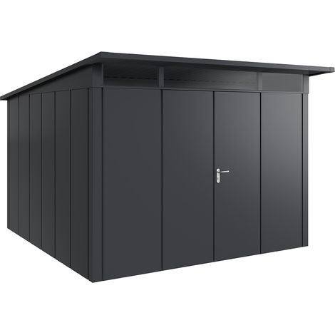 Hörmann Metall-Gerätehaus "Juno" mit Pultdach, JPD14 - Design, 310 x 310 cm (B x T), anthrazit, 2-flüglige Tür (1/5)
