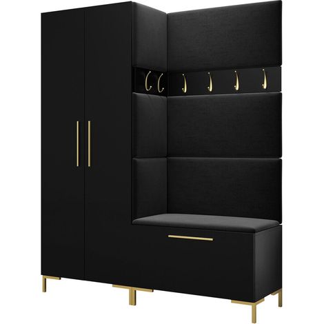 Conjunto para recibidor Nomal I, Manila 18, 196x158x44cm, Tapiz, Aglomerado laminado, Montada en la pared, Colocada