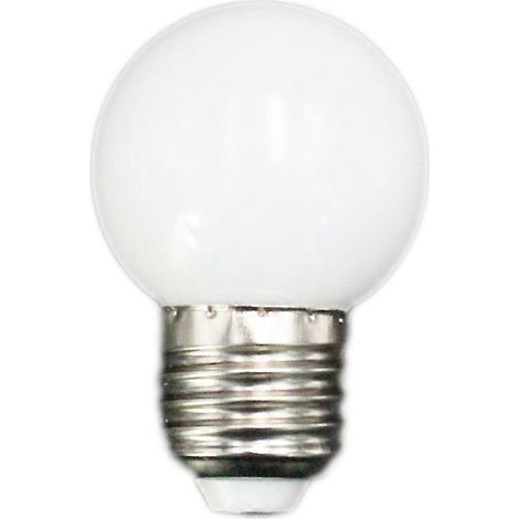Ampoules LED E27 - Globe LED givré E27 1W, couleurs blanc/rouge/vert/bleu/jaune, 220V - 1 pièce (blanc) (1/5)