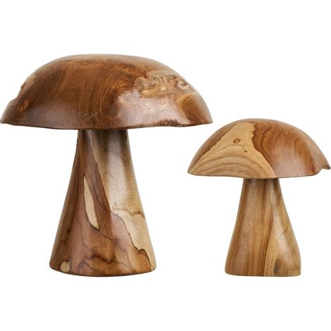 Sille champignons de décoration set de 2 naturels.