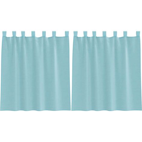 Rideaux en voile avec boucles 2 pcs turquoise 140x140 cm CFW75173 (1/5)