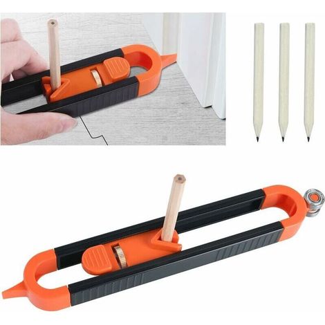 Calibro di contorno con blocco, strumento per profili, righello di misurazione per la lavorazione del legno, strumento di duplicazione di contorni irregolari (1/4)